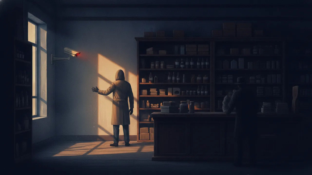 Ilustração do enigma A câmera da parede