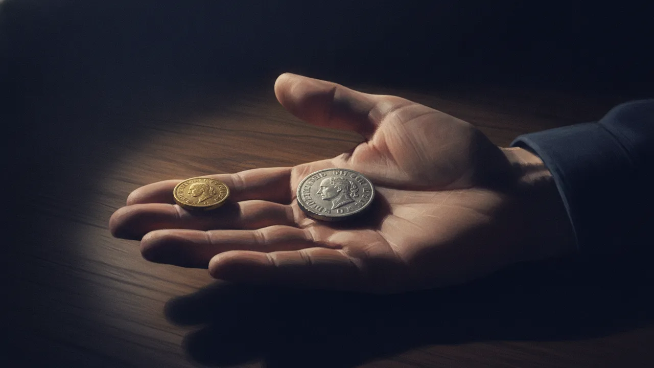 Ilustração do enigma As duas moedas