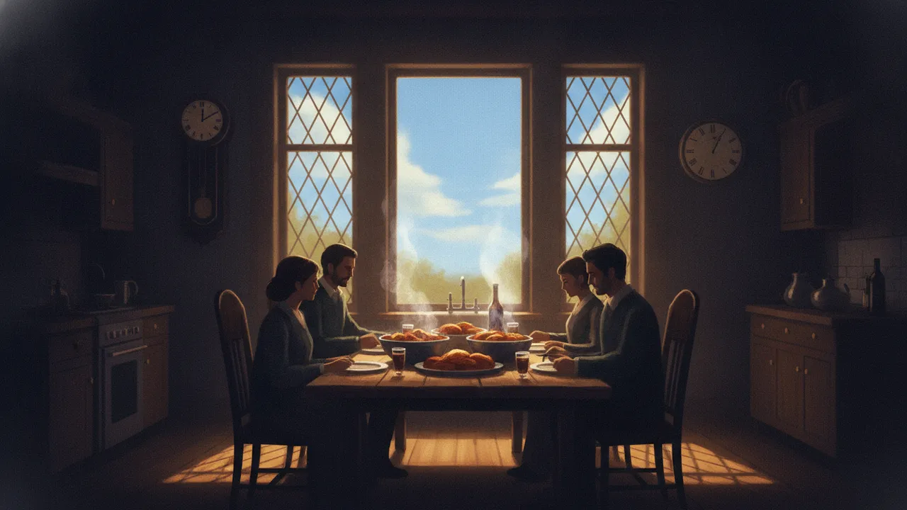 Ilustração do enigma O jantar das quatro