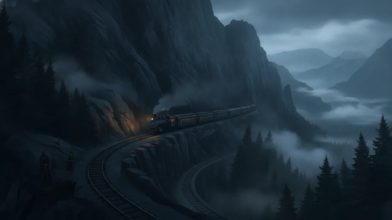 Ilustração do enigma O trem que anda para trás
